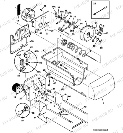 Взрыв-схема холодильника Electrolux ERL6296XK4 - Схема узла Ice container